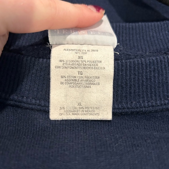 Jerzees Navy Blue Christmas Crewneck - Picture 6 of 6